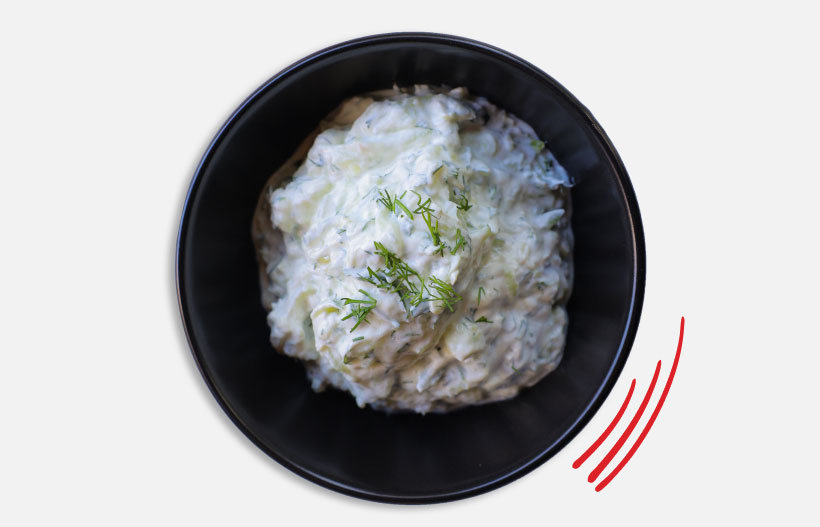 Strained yogurt salad